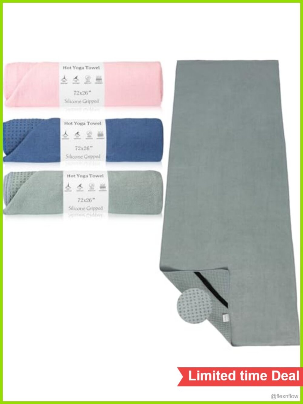 3 Pack Hot Yoga Mat Towel Non Slip Microfiber Absorbent Pilates Gym